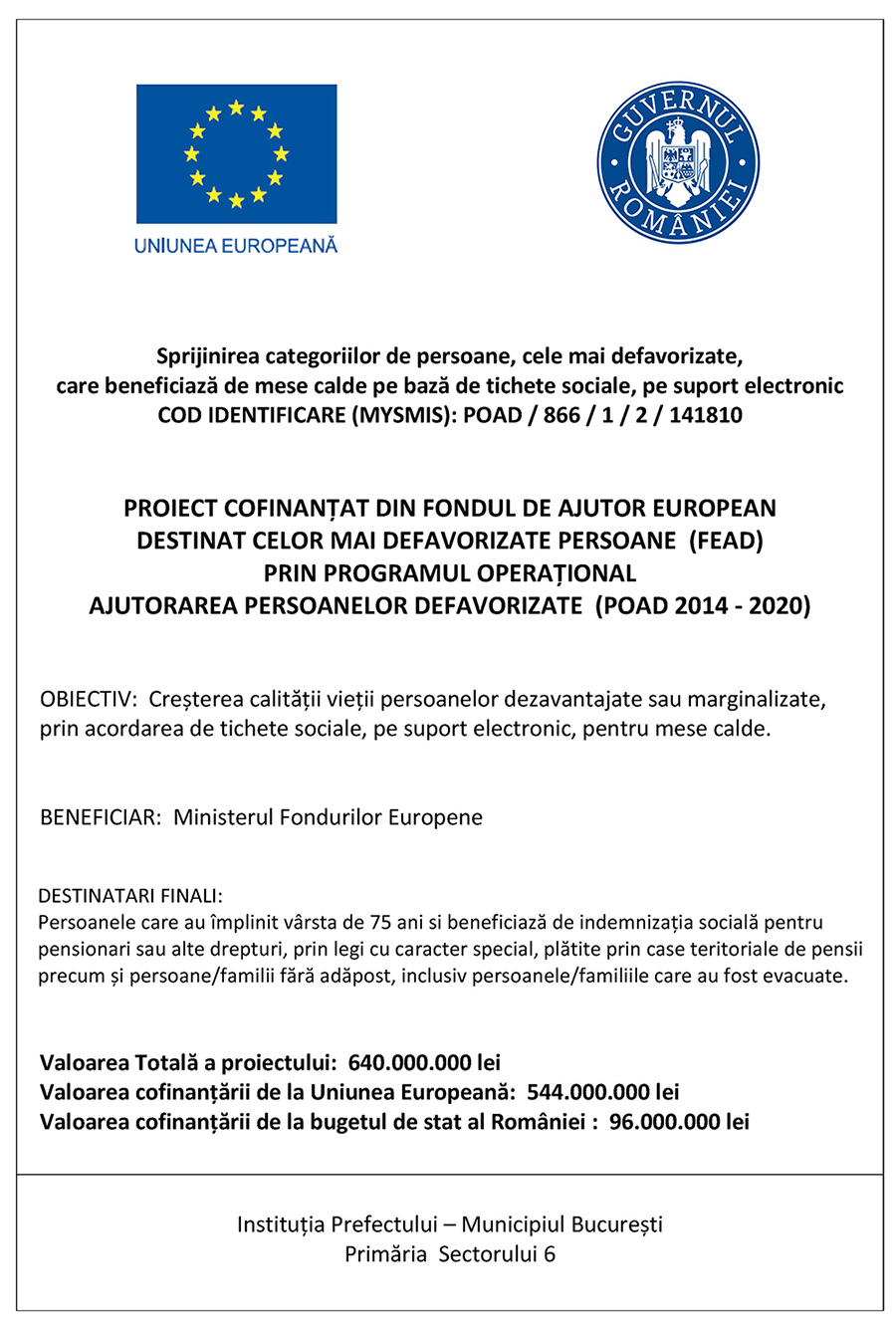 Afiș Tichete sociale